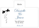 Personalized Doves Rectangle Wine Wedding Label 4.25x3